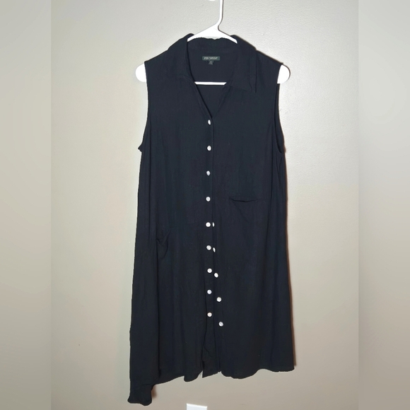 For Cynthia Asymmetrical Linen & Viscose Lagenlook Minimalist Midi Dress, Medium - Picture 1 of 4